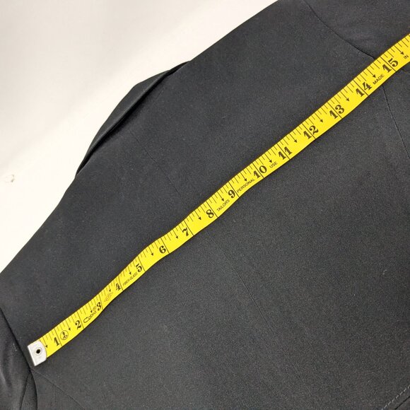 VTG 90s Hennes H&M Womens Long Blazer Jacket Black Sz Med Princess Cut A-Line - Picture 15 of 16